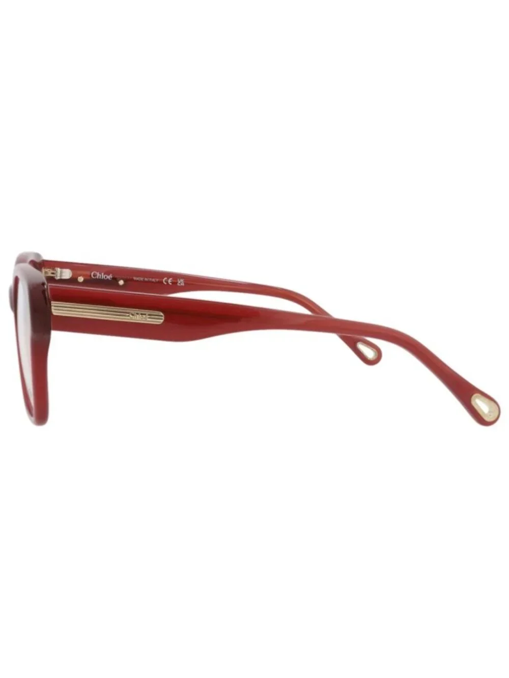 New Chloé Women's Eyeglasses Square Rectangle Bio Acetate Frame Burgundy Eye